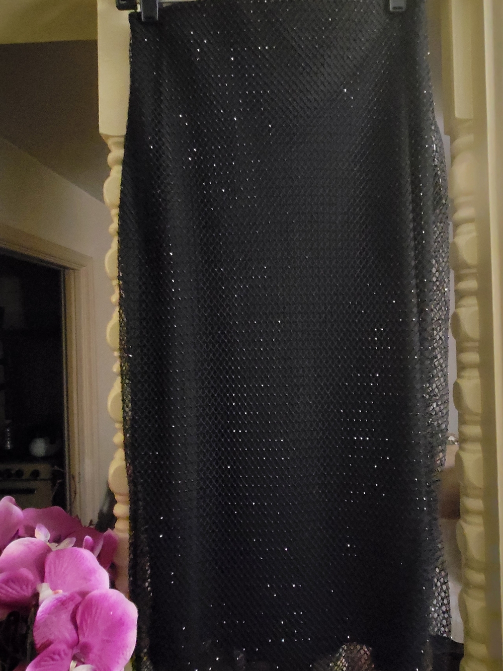 Express Black Quilted Skirt with Shimmer
